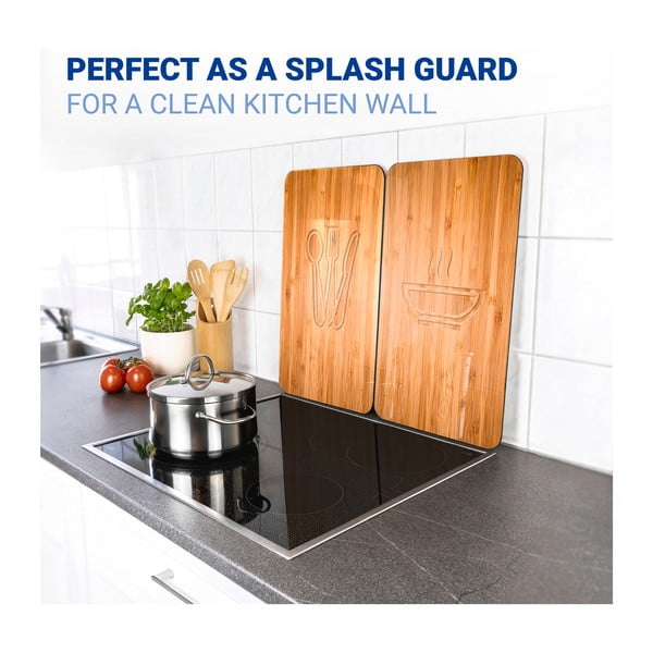 Zestaw 2 szklanych płyt ochronnych na kuchenkę Wenko Lunch, 52x30 cm-image-4