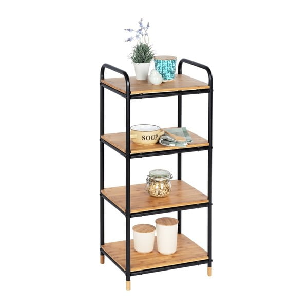 Czarno-naturalny metalowy regał łazienkowy 42x94,5 cm Loft – Wenko-image-3