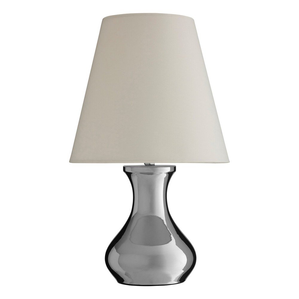 Kremowa/w kolorze srebra metalowa lampa stołowa z tekstylnym kloszem (wysokość 36 cm) Nell – Premier Housewares