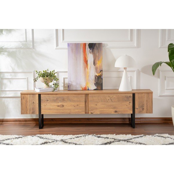 Szafka pod TV w dekorze sosny w naturalnym kolorze 180x50x29,5 cm Serenity – Kalune Design-image-4