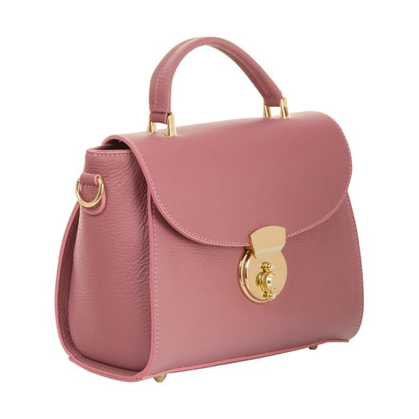 Różowa torebka skórzana Andrea Cardone Elegant