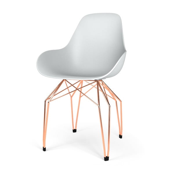 Białe krzesło z miedzianymi nogami Kubikoff Diamond