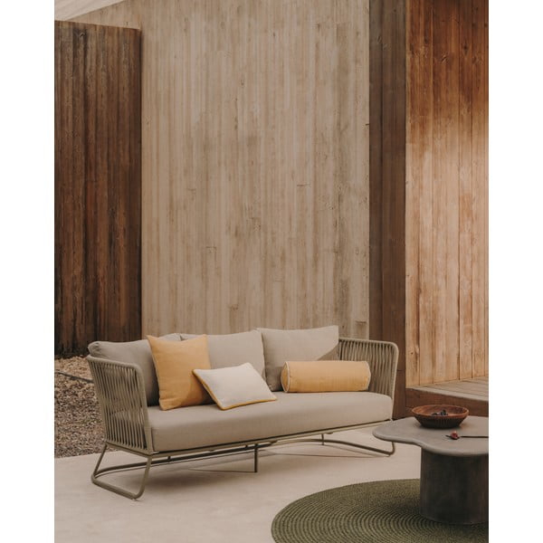 Zielony okrągły dywan odpowiedni na zewnątrz z włókien z recyklingu ø 200 cm Despas – Kave Home-image-2