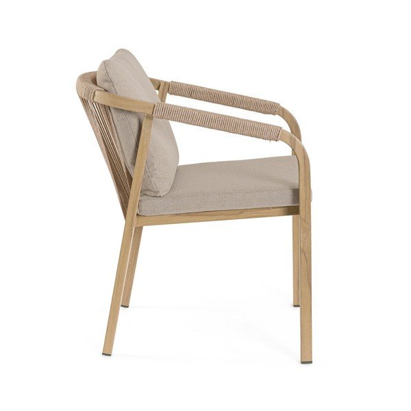 Metalowe krzesło ogrodowe w naturalnym kolorze Kalimera – Bizzotto-image-3