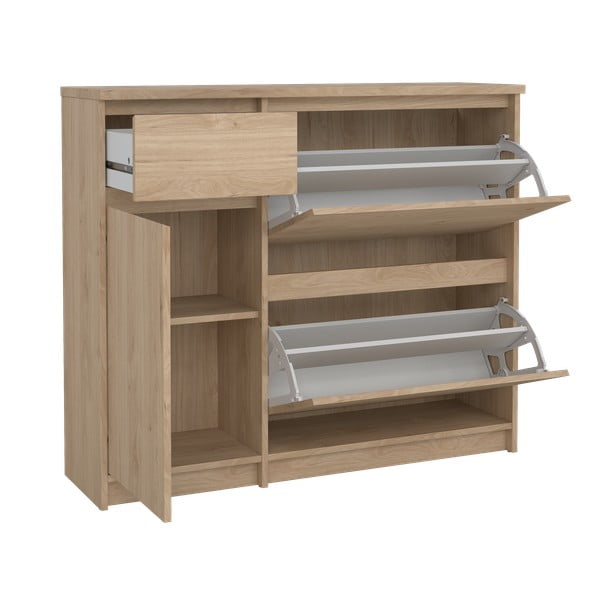 Uchylna szafka na buty w dekorze dębu w naturalnym kolorze 109x93x32 cm Naia – Tvilum-image-4