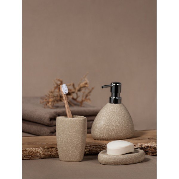 Beżowy ceramiczny kubek na szczoteczki do zębów Wenko Pion-image-4