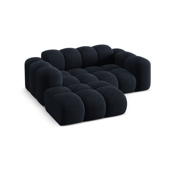 Ciemnoniebieski narożnik z tkaniny szenilowej (lewostronny/z szezlongiem) Treno – Cosmopolitan Design-image-2