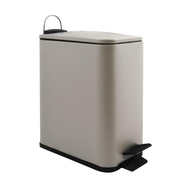Szarobrązowy stalowy kosz na śmieci z pedałem 5 l   Erik – Spirella
