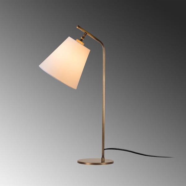 Biała/w kolorze brązu lampa stołowa z tekstylnym kloszem (wysokość 67 cm) Salihini – Opviq lights-image-4