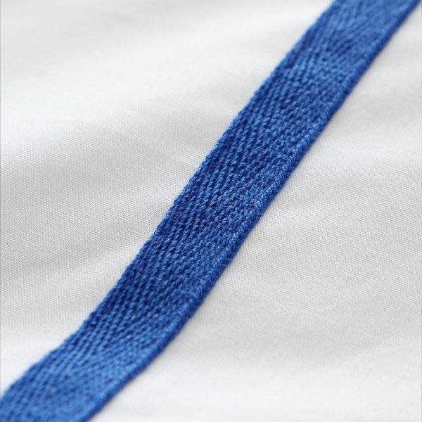 Biała/niebieska bawełniana pościel jednoosobowa 135x200 cm Herringbone Trim Stripe – Content by Terence Conran-image-3