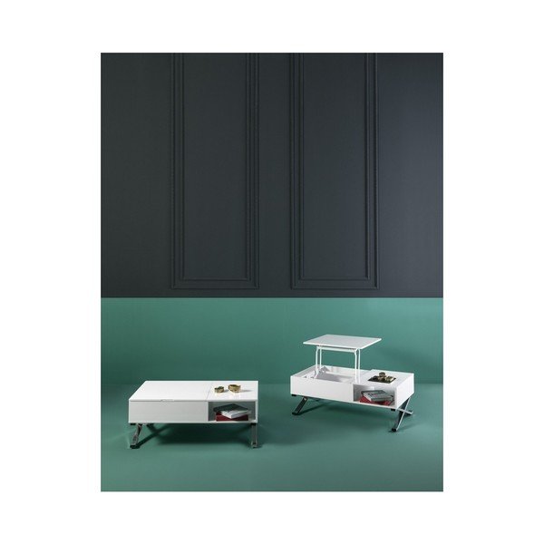 Biały stolik z wysuwanym blatem Marckeric Manila-image-3