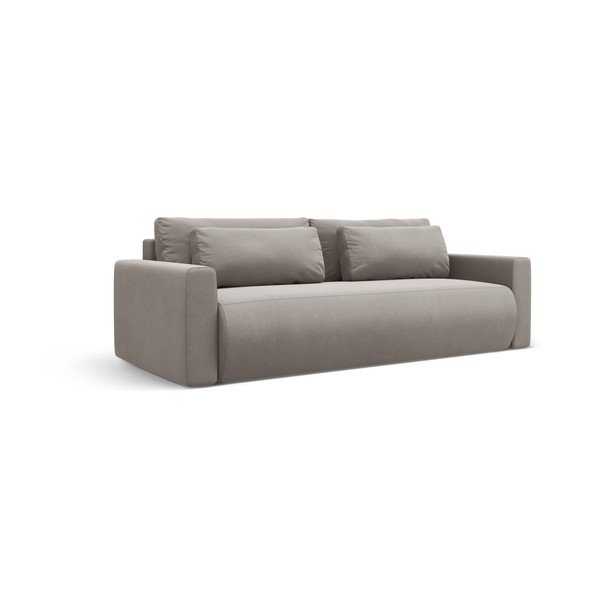 Jasnoszara aksamitna rozkładana sofa ze schowkiem 238 cm Belfast – Cosmopolitan Design-image-2