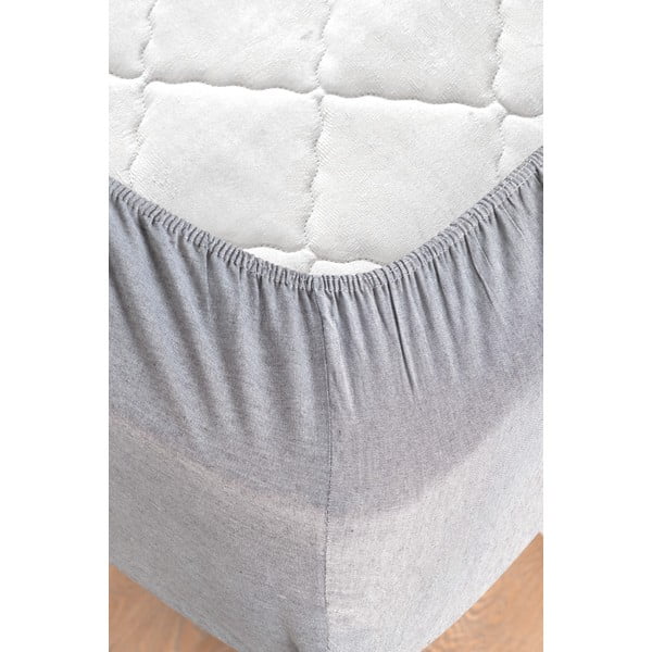 Czarno-szara bawełniana pościel jednoosobowa z prześcieradłem 160x220 cm – Mila Home-image-4