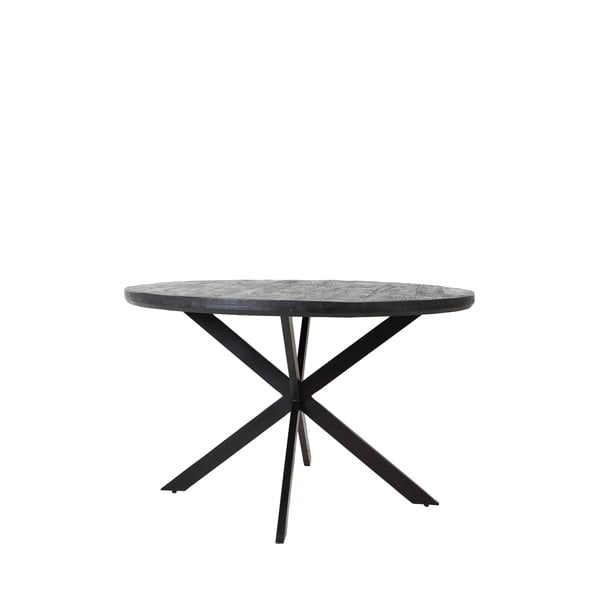 Czarny okrągły stół z blatem z drewna akacjowego ø 120 cm Yellov – Light & Living