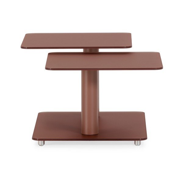 Szklany stolik w kolorze terakoty 54x115 cm Elvi – Marckeric-image-2