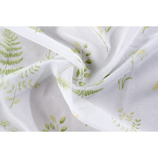 Biało-zielona firanka 140x245 cm Caledonia – Mendola Fabrics-image-2