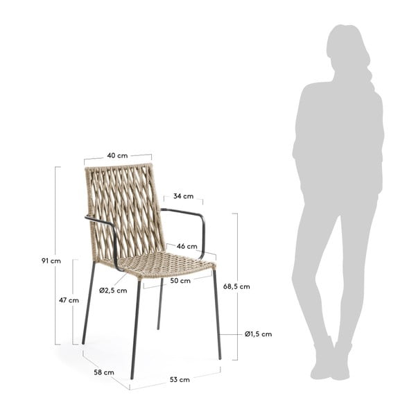 Zestaw 4 beżowych krzeseł La Forma Bettie-image-4
