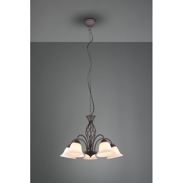 Ciemnobrązowa lampa wisząca ze szklanym kloszem ø 60 cm Rustica – Trio-image-3