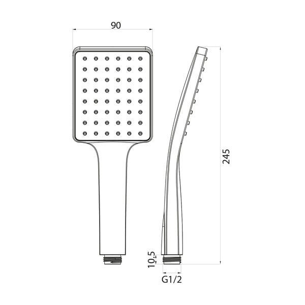 Plastikowa słuchawka prysznicowa w kolorze srebra z połyskiem – Sapho-image-1