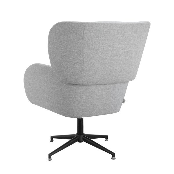 Jasnoszary aksamitny fotel typu uszak Vanessa – Støraa-image-4