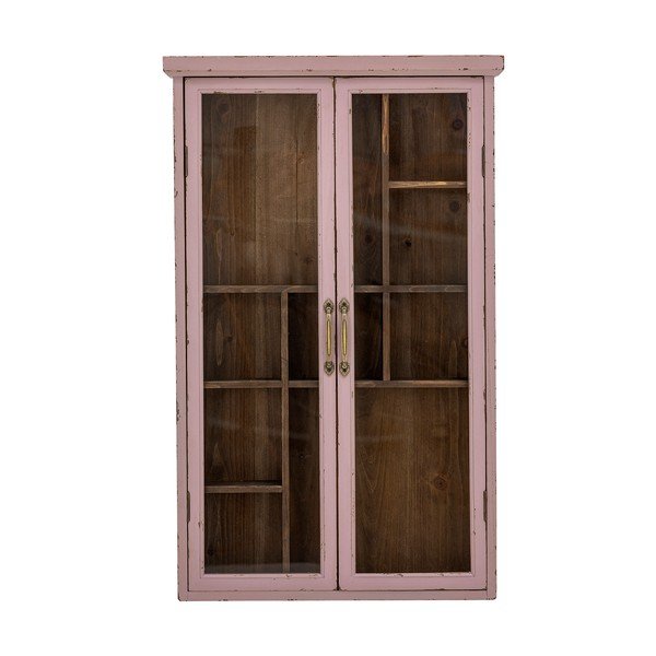 Szaroróżowa witryna z litego drewna jodłowego 50x80x14 cm Hazem – Bloomingville