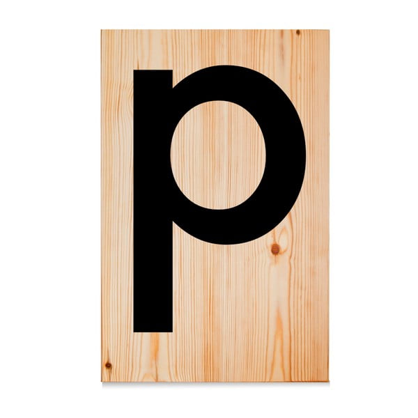 Drewniana tabliczka Letters P