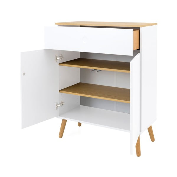 Biała szafka z nogami z drewna dębowego Tenzo Dot, szer. 79 cm-image-4