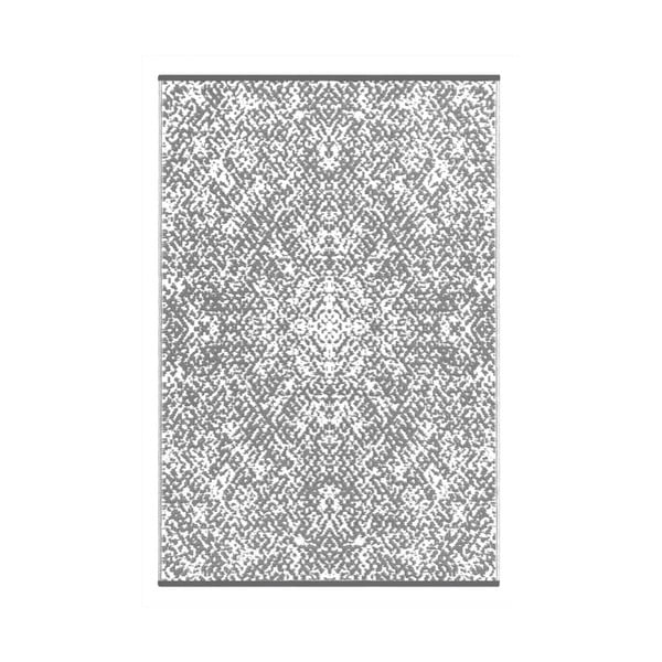 Szaro-biały dwustronny dywan zewnętrzny Green Decore Gatra, 90x150 cm