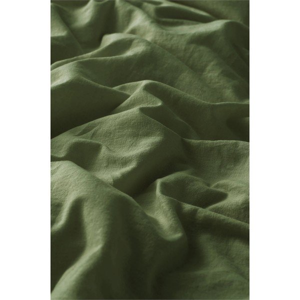 Zielona pościel jednoosobowa z mieszanki lnu 150x200 cm Elly – Ellos Home-image-4
