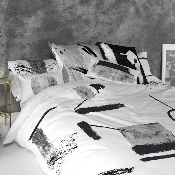 Zestaw 2 bawełnianych poszewek na poduszki Blanc Shapes-image-1