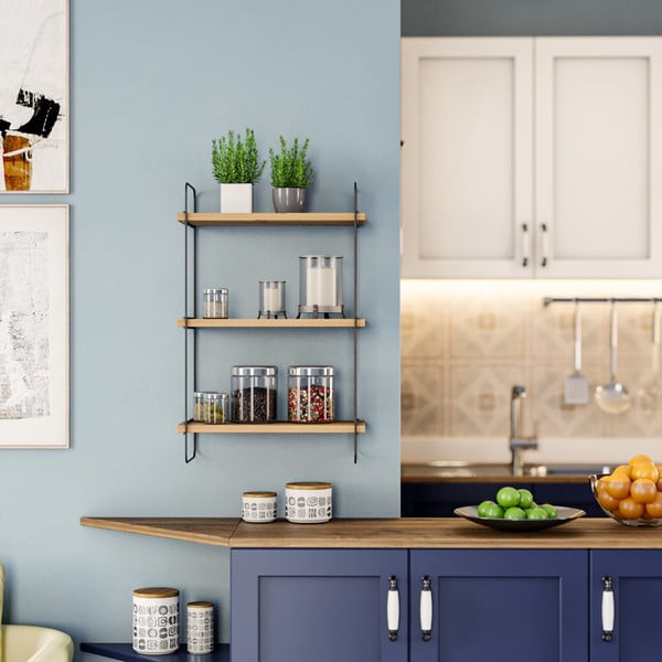 Wielopoziomowa półka w dekorze dębu 40 cm Pulalis – Kalune Design-image-1