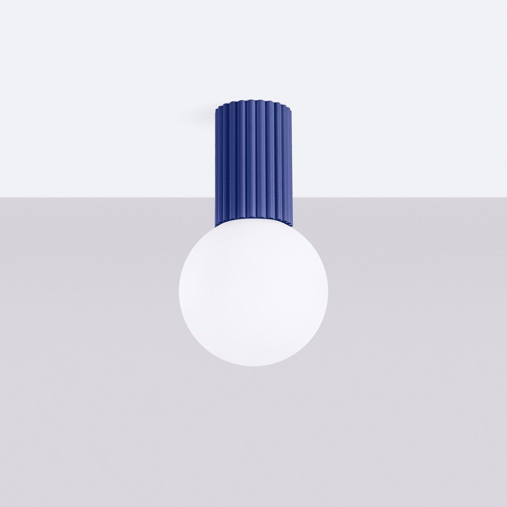 Niebieska lampa sufitowa ze szklanym kloszem ø 12 cm Orbital – Sollux (zdjęcie 8)
