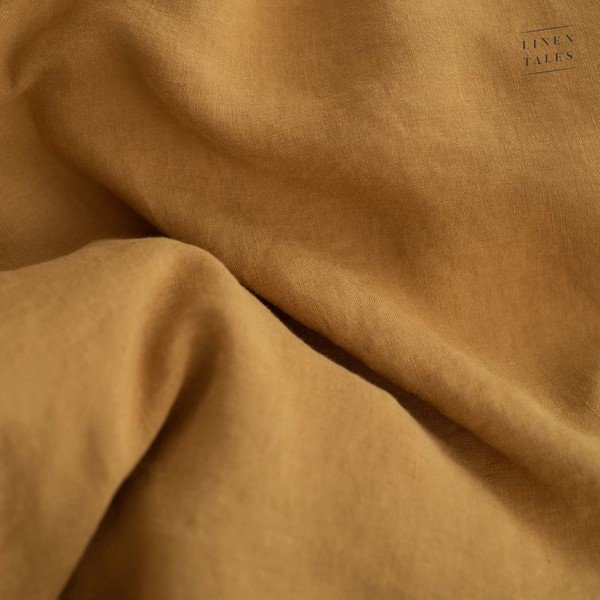 Żółta poszwa na kołdrę dwuosobowa z włókna konopnego 200x200 cm – Linen Tales-image-1