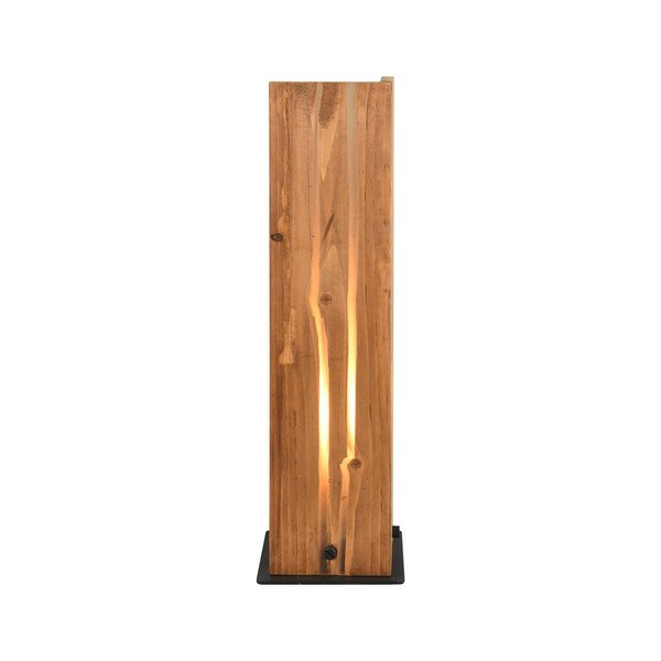 Czarno-naturalna lampa stołowa z drewnianym kloszem (wysokość 40 cm) Karuni – Trio-image-2