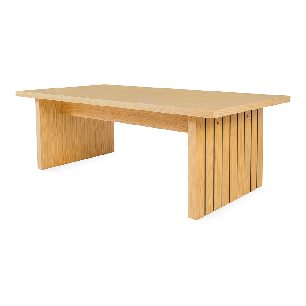 Naturalny stolik z blatem w dekorze dębu 60x120 cm Stripe – Woodman (zdjęcie 4)