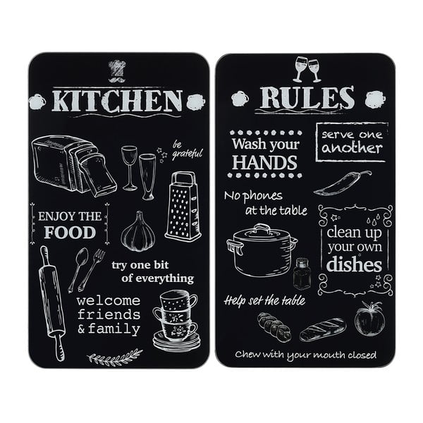 Płyty ochronne na kuchenkę ze szkła hartowanego zestaw 2 szt. 52x30 cm Kitchen Rules – Maximex