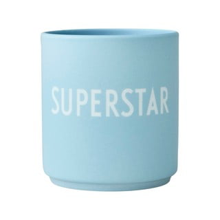 Niebieski porcelanowy kubek Design Letters Superstar, 300 ml