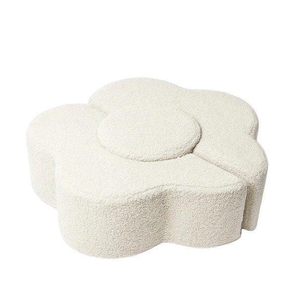 Kremowy piankowy plac zabaw 3 szt. z materiału bouclé wysokość 27 cm 88x90 cm – Meowbaby-image-2
