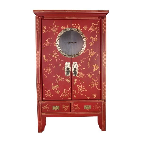 Czerwona drewniana szafka chińska Cabinet