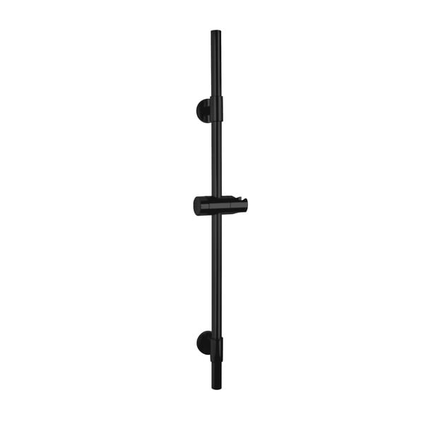 Czarny drążek prysznicowy na słuchawkę ze stali nierdzewnej 66 cm Basic – Wenko