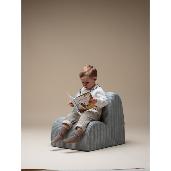 Miętowy sztruksowy fotel dziecięcy Cloud – Wigiwama-image-1