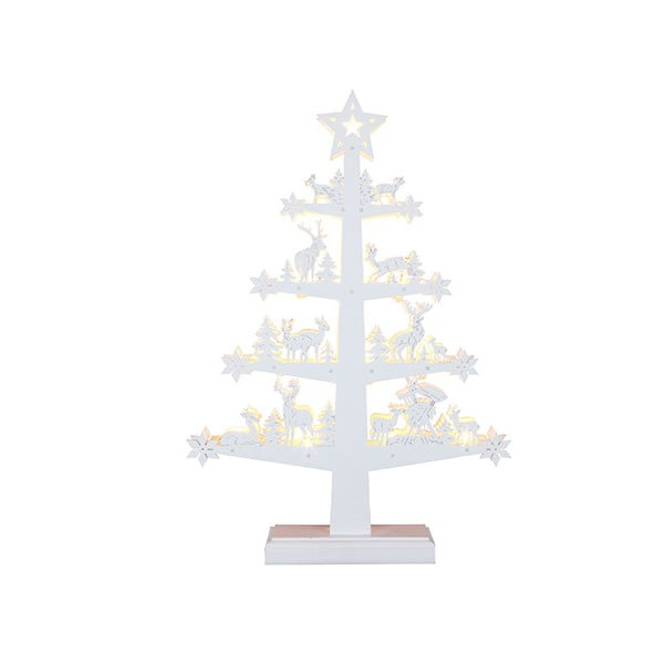 Biała dekoracja świetlna LED Best Season Fauna Tree, wys. 47 cm