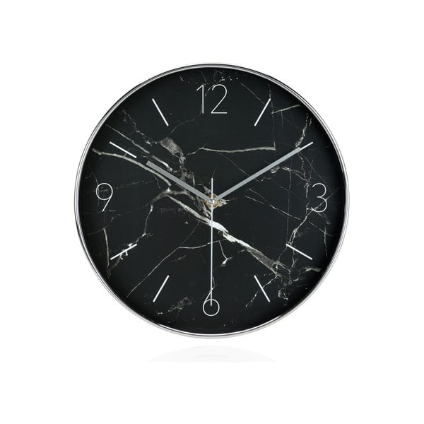 Czarny marmurowy zegar Andrea House Marble, 30 cm