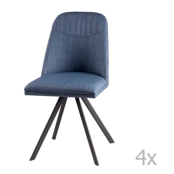Zestaw 4 jasnoniebieskich krzeseł obrotowych sømcasa Cris