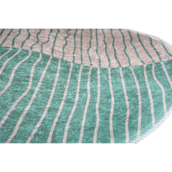 Kremowo-turkusowy okrągły dywan odpowiedni do prania ø 120 cm Yuvarlak – Vitaus-image-2