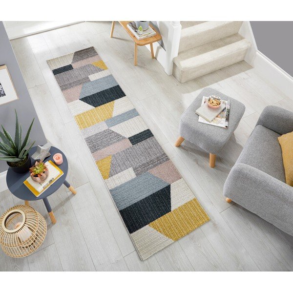 Szaro-żółty chodnik Flair Rugs Barrio, 60x230 cm-image-1
