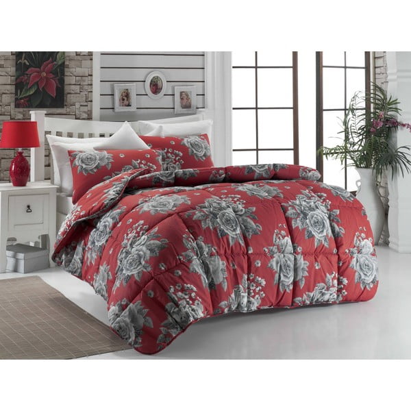 Narzuta pikowana na łóżko dwuosobowe Rengi Red, 195x215 cm