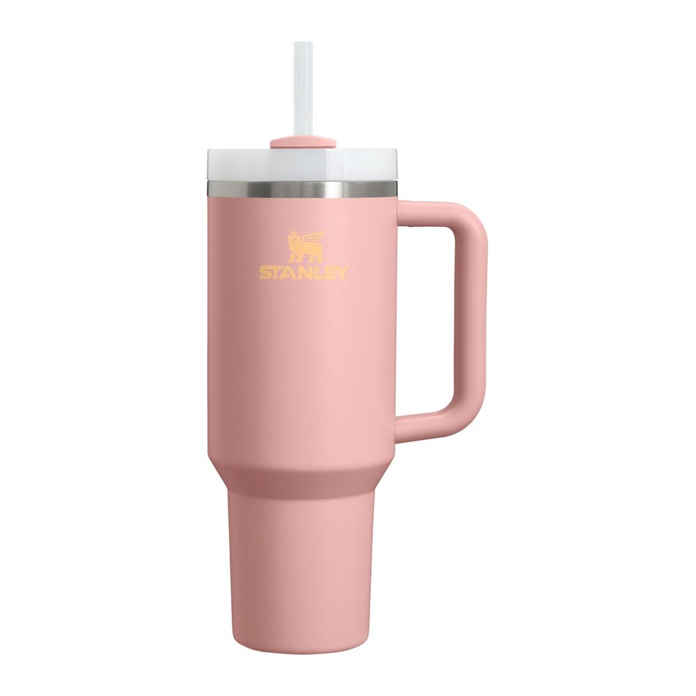 Brzoskwiniowy termos ze stali nierdzewnej ze słomką 1,18 l Quencher H2.O FlowState™ Tumbler Peach Rose – Stanley