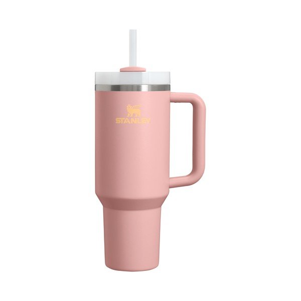 Brzoskwiniowy termos ze stali nierdzewnej ze słomką 1,18 l Quencher H2.O FlowState™ Tumbler Peach Rose – Stanley