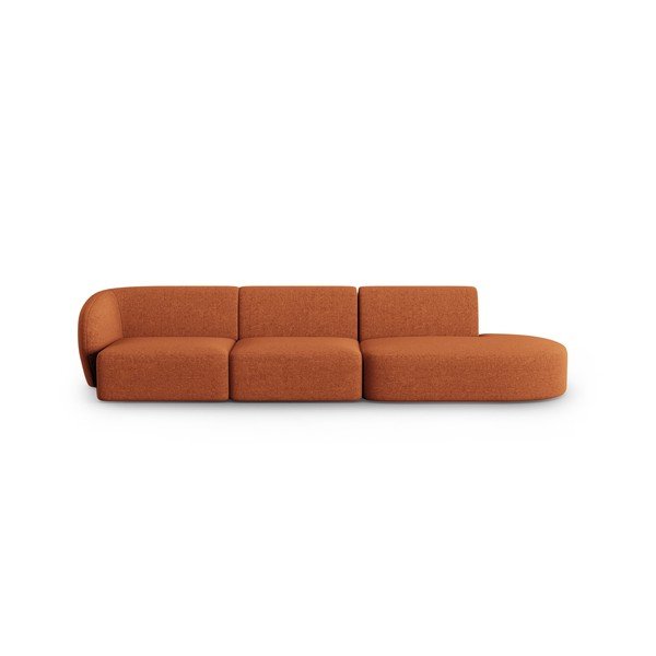 Sofa  z tkaniny szenilowej lewostronna w kolorze terakoty 311 cm Paolo – Milo Casa